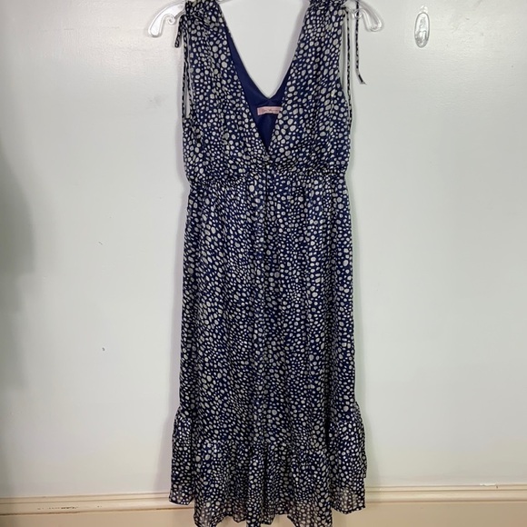 navy and white printed sleeveless dress - Picture 1 of 6